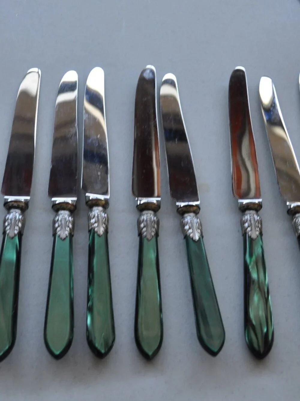 Jean Couzon France Galaxy Green Flatware – 13 Pieces – Rare Discontinued